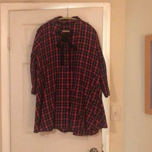 Plaid oversized shirt dress